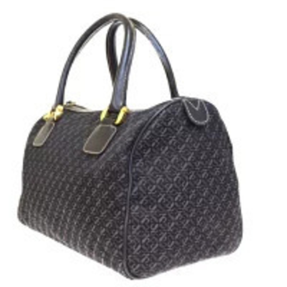 Loewe Canvas Handbag Boston Brown Leather Brown
